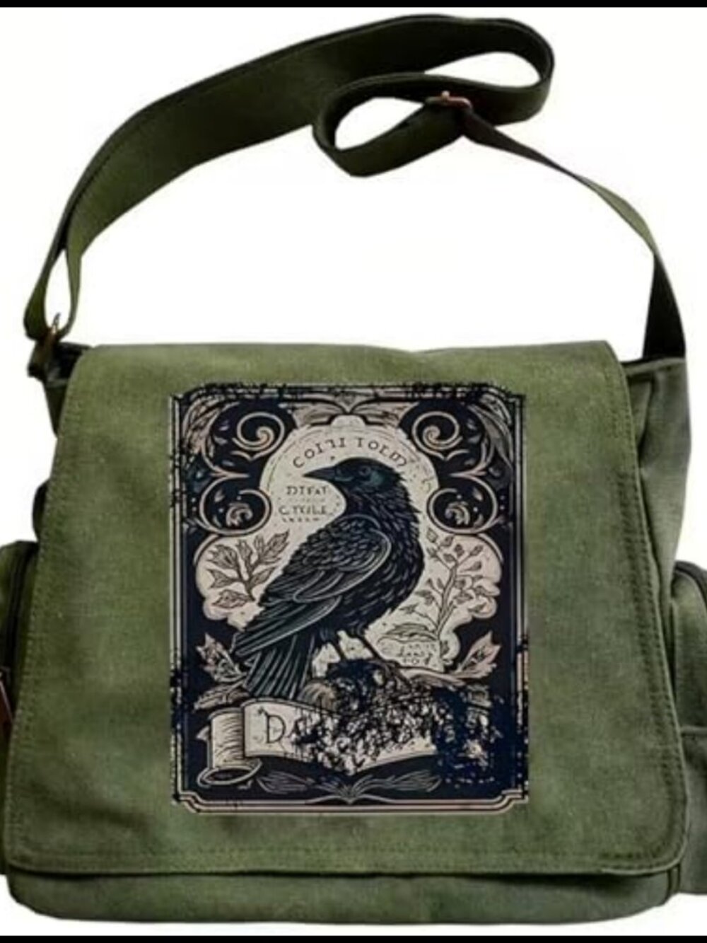 Canvas Messenger Bag Crossbody Purse Adjustable Strap Multi Pockets
